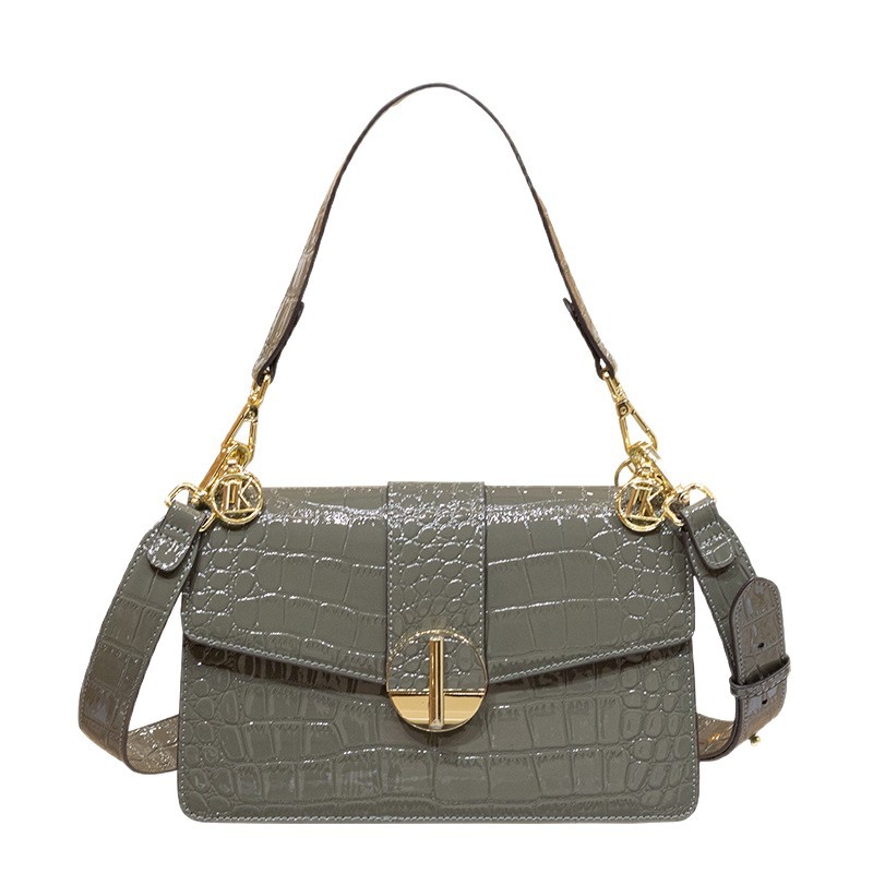 Hong Kong Genuine Leather Small Square Handbag For Women 2025 New Summer Luxury Underarm Bag Trendy Shoulder Crossbody Bag - Thumbnail 5