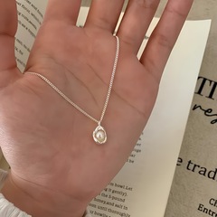 S925純銀天然淡水真珠mini豆莢ネックレス女性シンプル小衆気質洗練された鎖骨鎖銀飾り