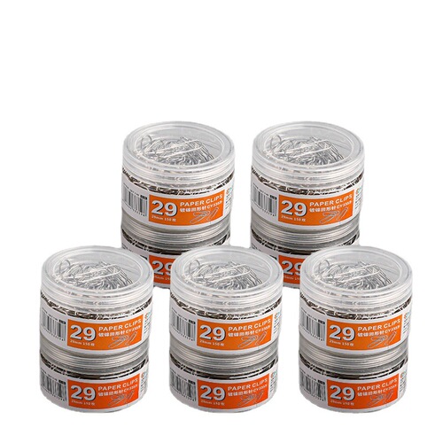 Silver paper clips in a tube, anti-rust metal paper clips, nickel-plated color paper clips, swing pins, office supplies