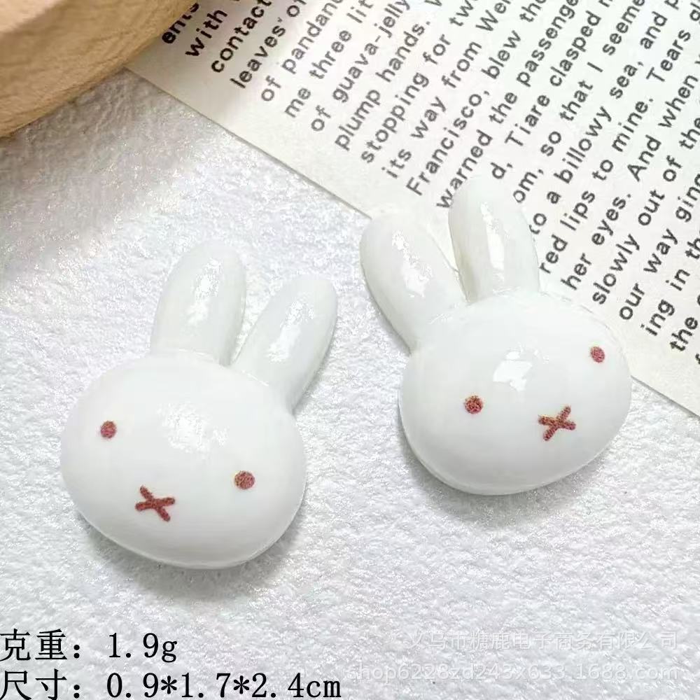 Cara brillante adorable Miffy conejo accesorios de resina crema pegamento DIY clip para el cabello accesorios para el cabello teléfono móvil agujero agujero zapatos llaveros lotes image 10