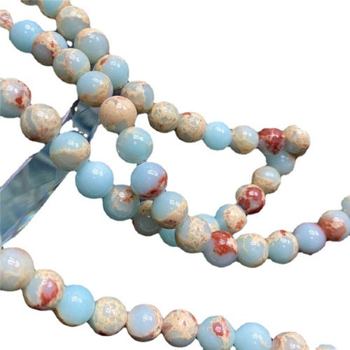 Mingdu Crystal 7A Blue Shoushan Stone Loose Beads Wholesale Blue Imperial Stone Beads Semi-finished DIY Jewelry Accessories