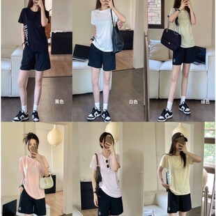 Like Light Oxygen Suit 3.0 Girls Ice Silk Quick-Drying Sports Mountaineering Fitness Yoga Wear Short-Sleeved Shorts Two-Piece Set