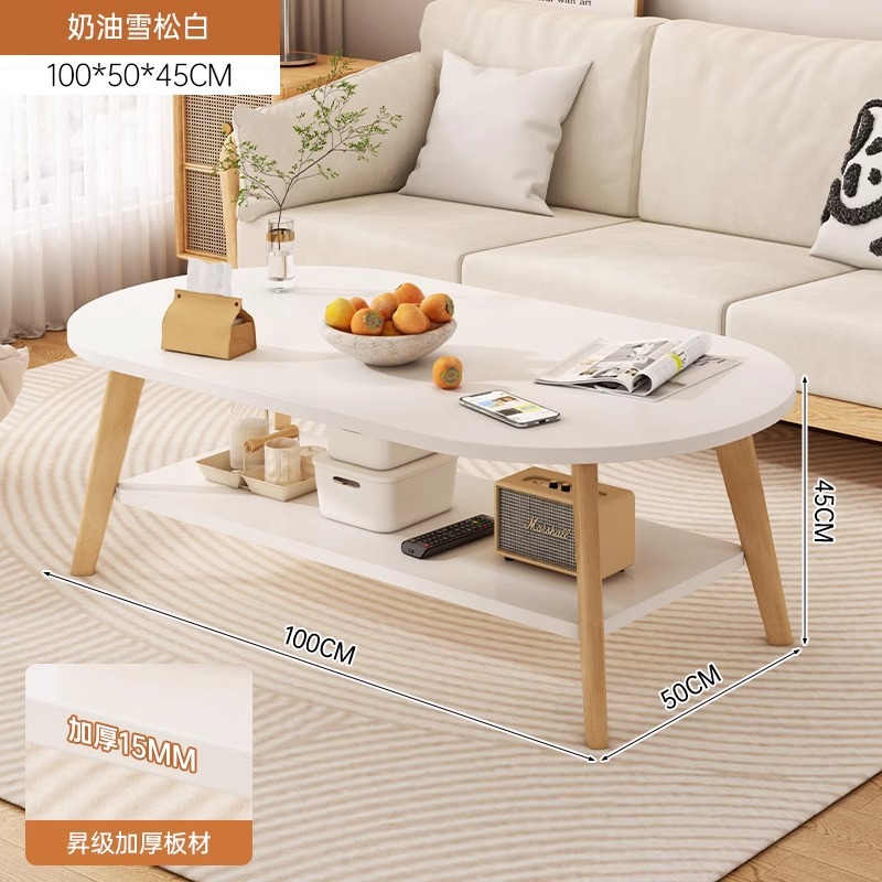 Mesa de té de núcleo de madera sólida pequeña sala de estar doméstica 2024 nueva mesa moderna simple balcón simple sofá mesa de té
