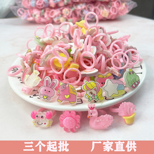 Cross border cartoon baby Princess resin children's female flat transparent small ring toy hand jewelry jewelry bulk