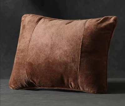 Pillow, Seat Back Cushion, Waist support - suede-mocha-color-single-waist-support