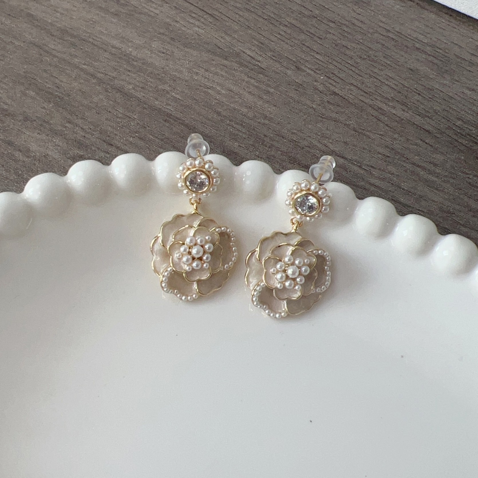 Elegant Lady Flower Imitation Pearl Women's Rings Earrings display picture 9