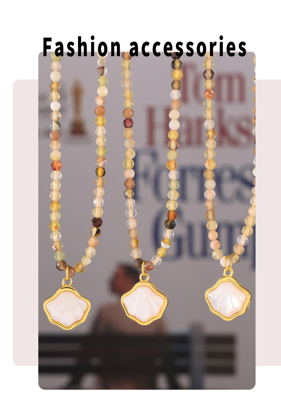 Bohemia White Seashell Stitching Necklace