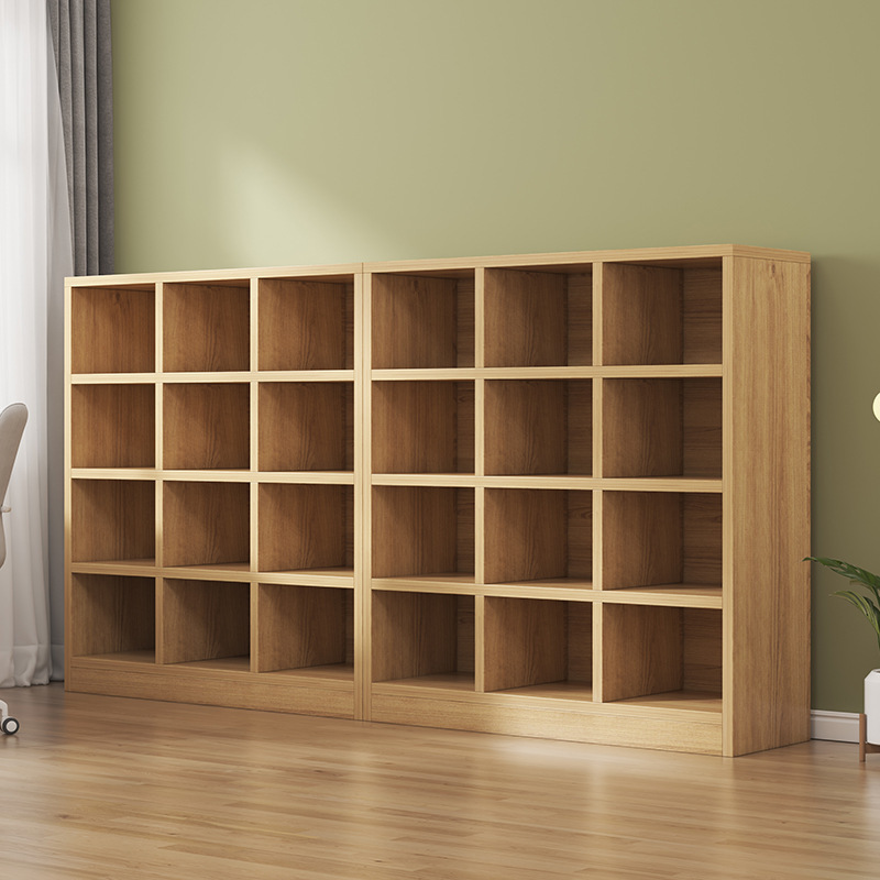 落地書櫃家用儲物格子櫃圖書館簡易自由組合格子櫃靠牆收納矮書架