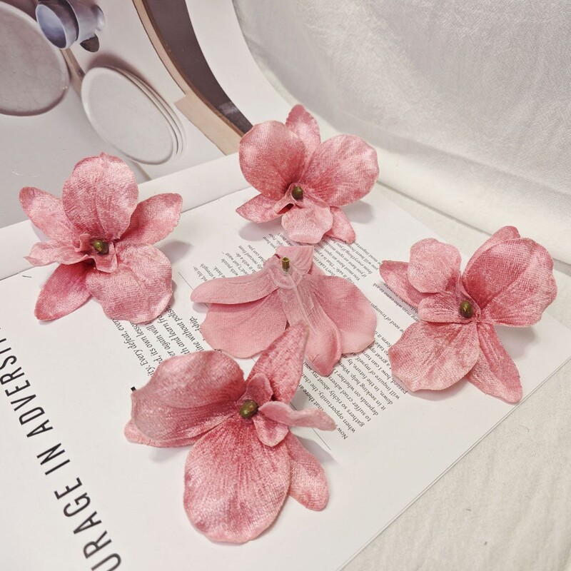 ベルベットの蘭の花 DIY ブライダルヘアアクセサリー 花飾り ヘアピン アクセサリー 花飾り 結婚式 ホームギフトボックス フェイクフラワー 胡蝶蘭|undefined