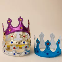 Королевская корона Хэллоуин Детский день рождения реквизит Золотая ткань Корона шляпа головной убор