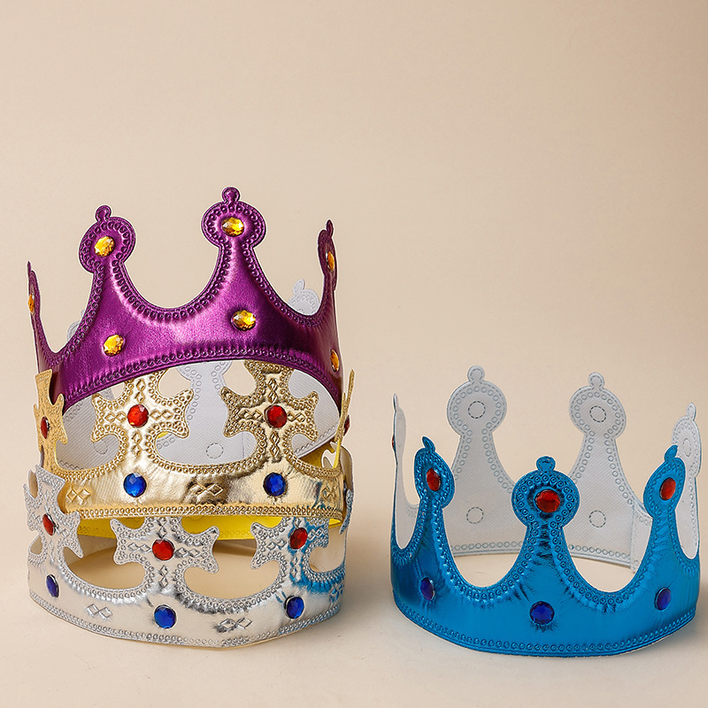 King Crown Halloween Children's Birthday Arrangement Props Golden Cloth Crown Hat Headdress Party