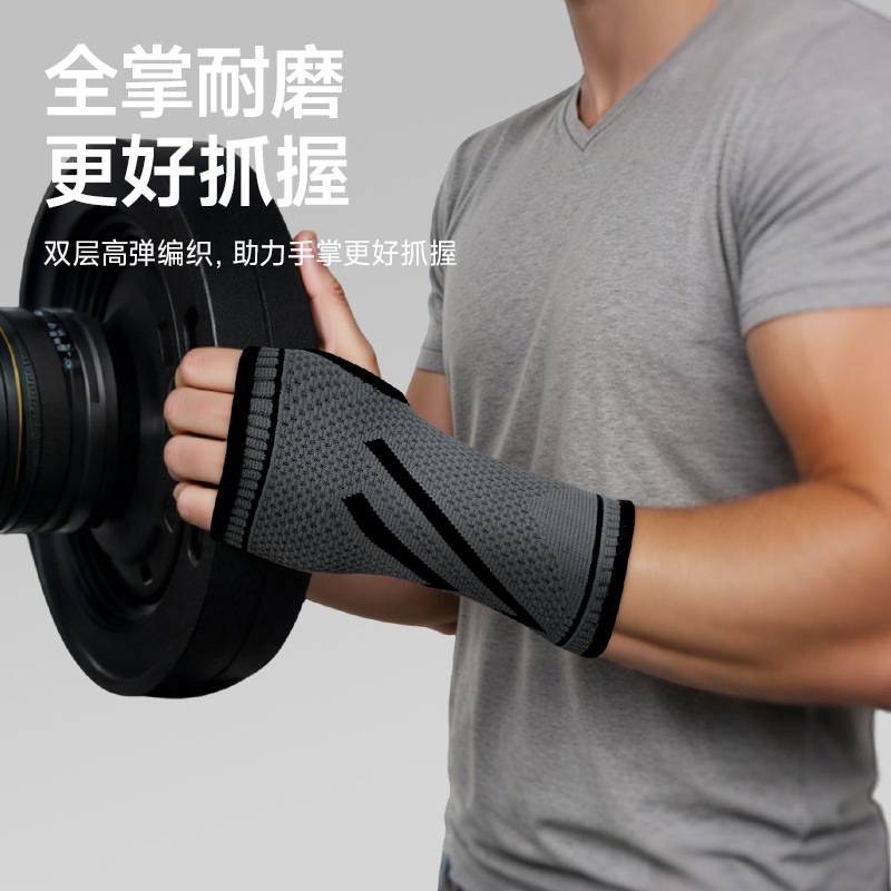 Guantes de fitness con soporte para muñeca, protección contra esguinces de muñeca para flexiones, bádminton, deportes profesionales, venta directa de fabricante, protector de palma elástico