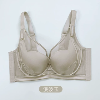 定制3337缎面无痕轻薄透气网纱软钢圈聚拢镂空杯内衣女调整型文胸