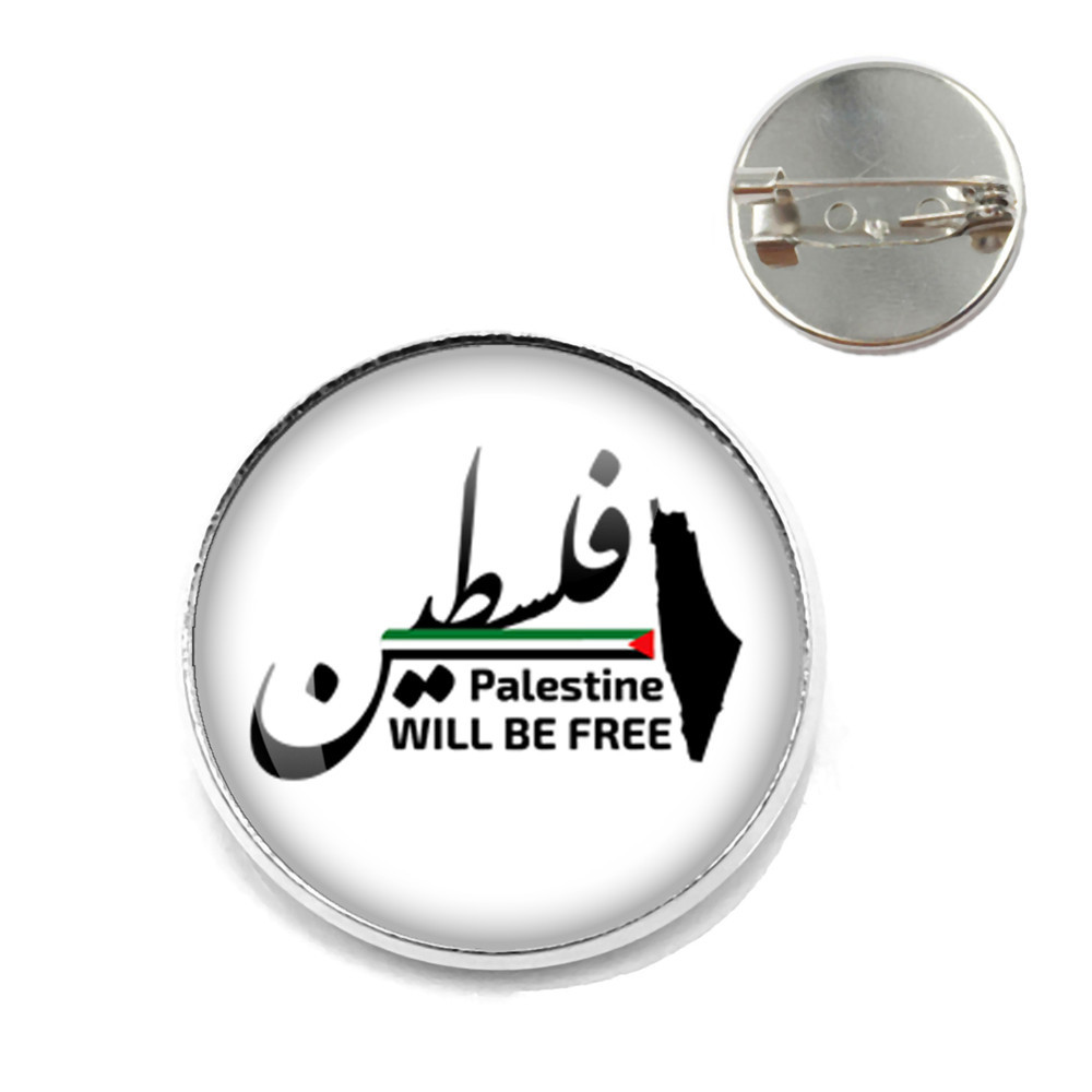 Transfronterizo pin bandera palestina vidrio personalidad arte insignia broche accesorios hombres mujeres broche