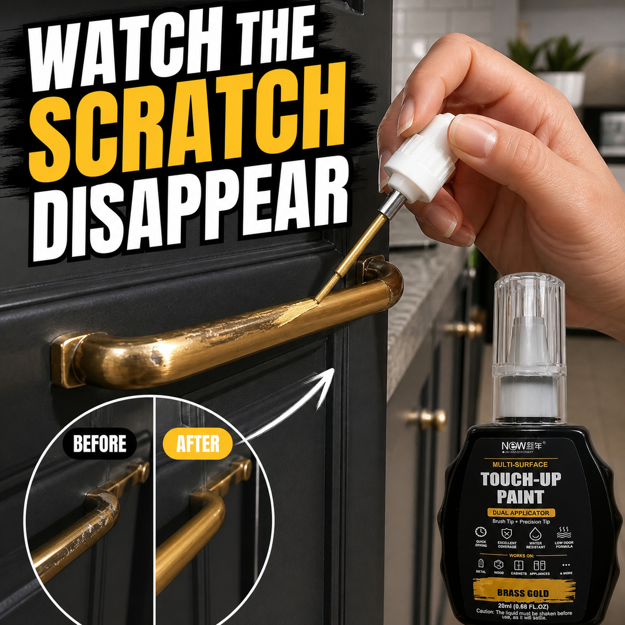 Household Hardware Refurbishment Touch-Up Paint Pen for Metal Hardware Scratch Repair, Color Restoration Paint for Furniture and Home Appliances, DIY Touch-Up Paint for Peeling Paint