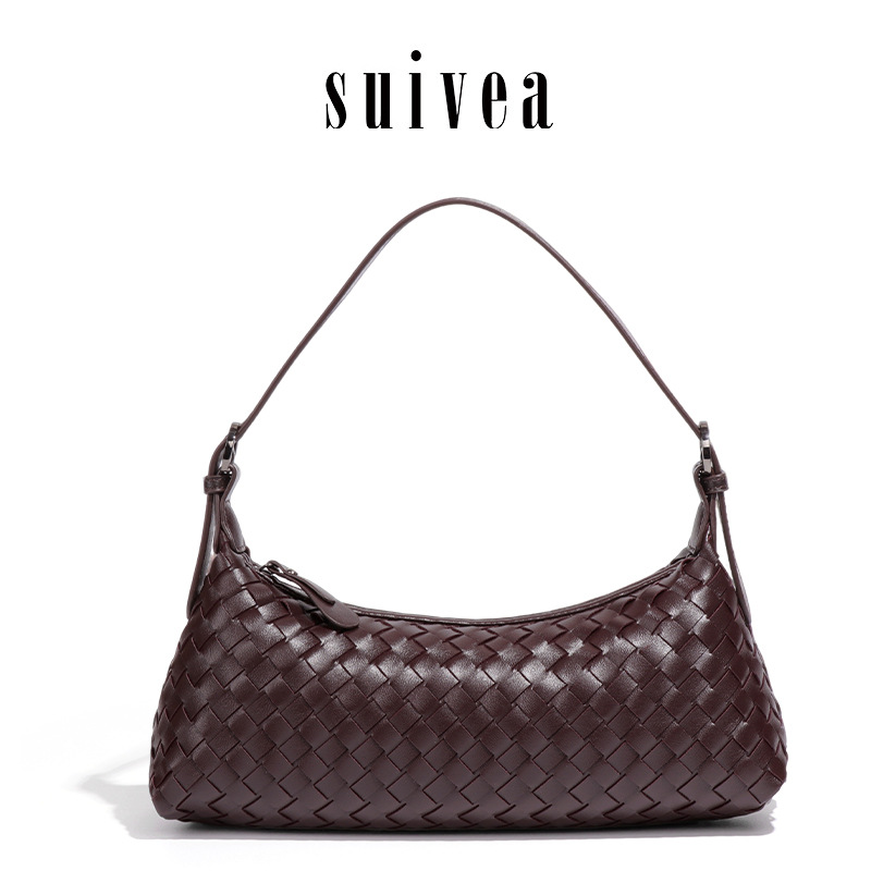 Cross-Border Popular Hobo Hand-Woven Baguette Bag, Niche Retro Versatile French-Style Shoulder Underarm Dumpling Bag for Women