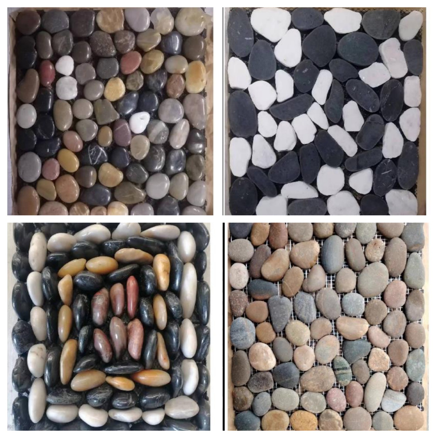 鹅卵石马赛克高亮光鱼池瓷砖雨花石墙地砖五彩文化石网贴网片园林