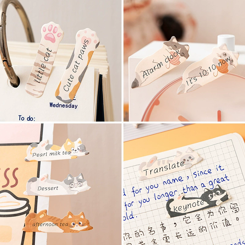 Cute cat party post-it notes for students using notes and comments, notes, classified marks, index labels, labels, N times