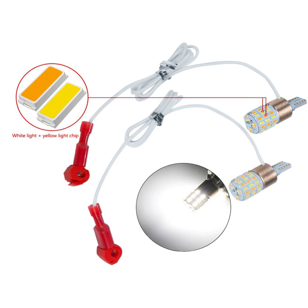 Индикатор ширины мотоцикла T10 двухцветный указатель поворота T15 3014 54smd W5W задняя лампа дальнего света