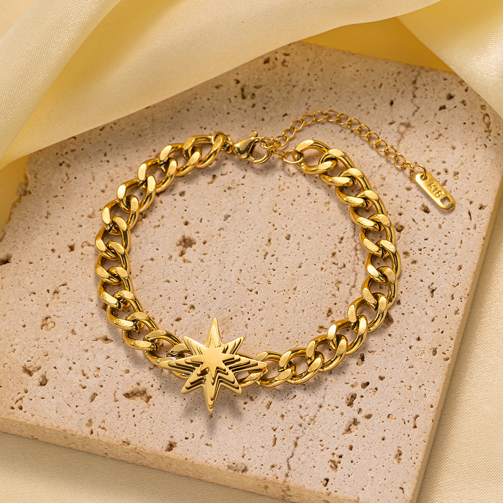 25g Weight 0.03µm-0.05µm Gold Plating Thickness PVD Coated Gold Plating Process 18K Real Gold Plated Plating Material 304 Stainless Steel Pendant Material Zircon Inlay Material Bracelets Classification 304 Stainless Steel Chain Material Cuban Link Chain Curb Chain, box chain, Twisted Rope Chain, snake chain, figaro chain Chain Type 1 Piece Quantity Daily Occasion 304 Stainless Steel Material Eye, Flower, Butterfly Pattern Women's Gender Casual, Simple Style Style Enamel, Inlay Craft Casual Simple Style Eye Flower Butterfly Titanium Steel Zircon Bracelets In Bulk 21