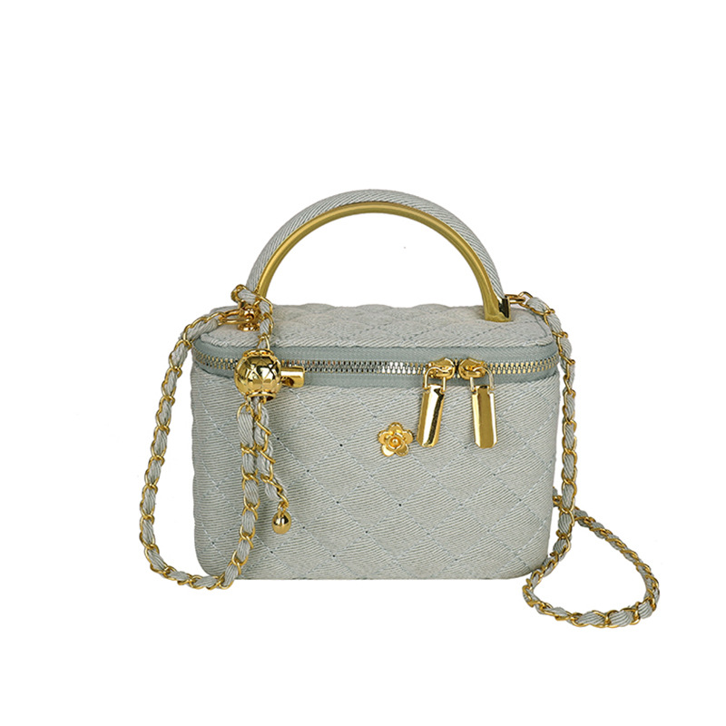 Coreana pequeña caja de viento de fragancia bolso de mano mujer comercio exterior transfronterizo nuevo estilo ChaoDiang bordado cadena mochila