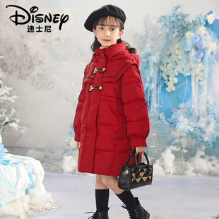 Minnie Red Girls' Winter Thickened Cotton Yearsuit Mid-length Warm Coat Girls' Fashion Stylish Autumn and Winter