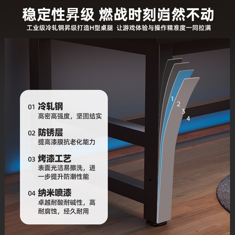コンピュータデスクデスクトップ無垢材コア寝室ホームデスクオフィスデスクシンプルなライティングデスクダブルeスポーツテーブルワークベンチ|undefined