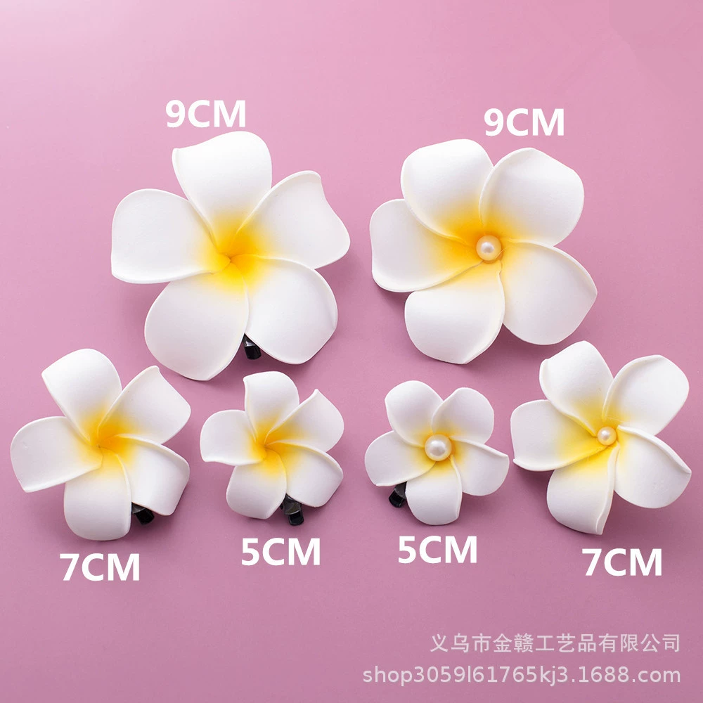 Симуляция 2-11 см Плюмерия Пляжная дорожная купальник Hair Clip Новорожденный Венок Seaside Цветок Hair Clip