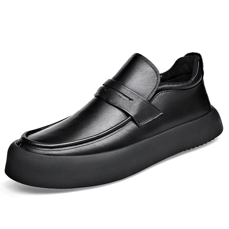 Trend universal shoes for leather shoes, leather footwear for leisure English style, autumn, trend of season, genuine leather, soft sole