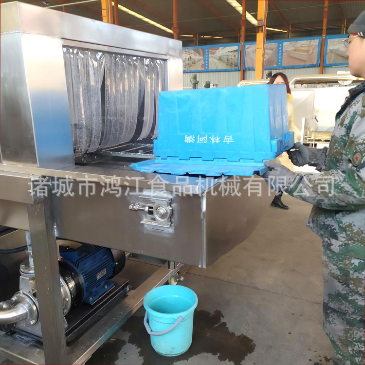 洗筐机现货 多功能周转箱清洗机304不锈钢 海鲜周转箱清洗流水线