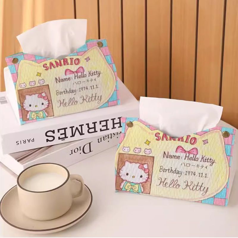 Hello Kitty Tissue Box for Home Use, Toilet Paper Holder for Living Room and Bedroom, Cute Dining Table Storage Box, Creative Design