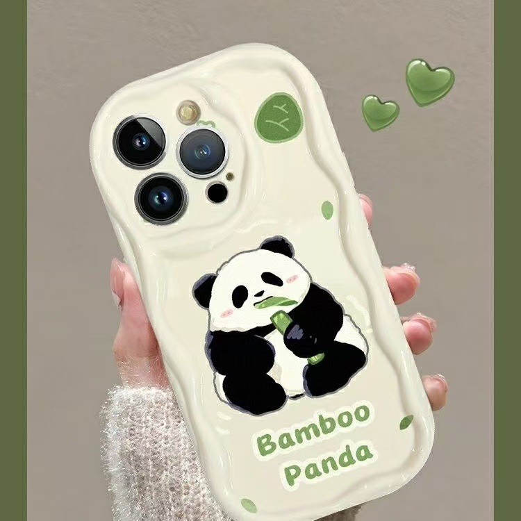El lindo panda es adecuado para Apple 16promax lindo 15pro funda para teléfono móvil 14 nicho 13pro12 chica 11