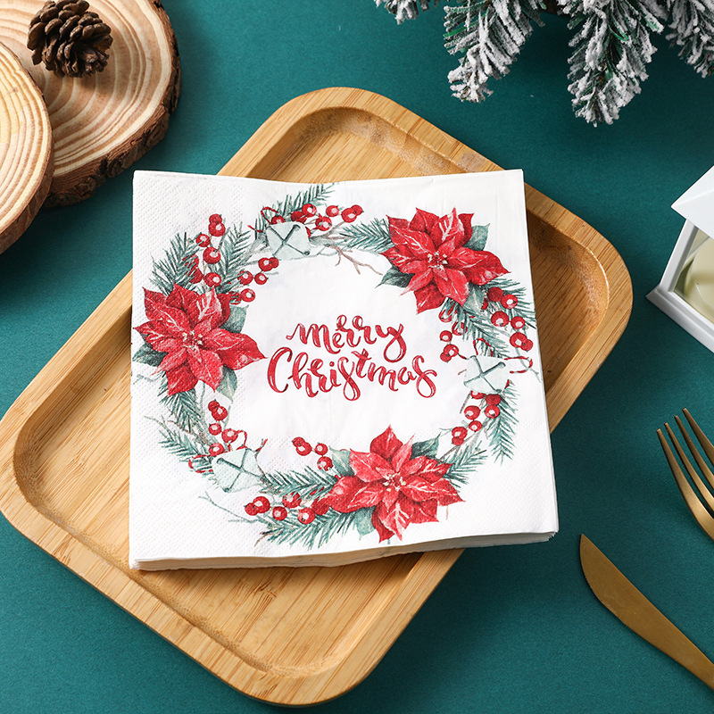 Christmas fireworks disposable party paper towel square paper towel factory flower napkin paper towel for facial tissue Christmas fireworks disposable party paper towel square paper towel factory flower napkin paper towel for facial tissue