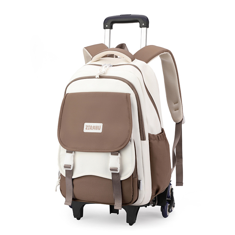 2024 nueva mochila de tirón para niños estudiantes de primaria de gran capacidad estudiantes de secundaria	Bolsa escolar Trolley