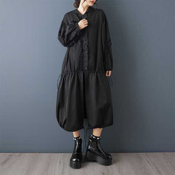 Autumn long retro long-sleeve with hood
