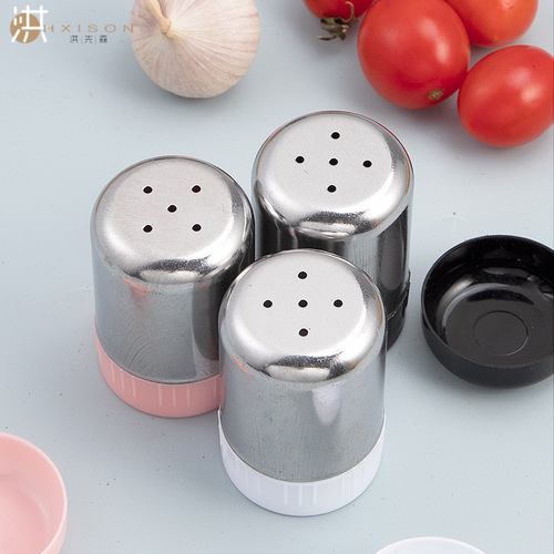 Kitchen stainless steel seasoning bottle, outdoor seasoning powder and cumin seasoning jar, barbecue tool pepper shaker