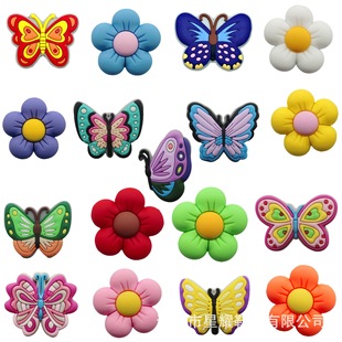 Butterfly Flower Series Removable Crocs Shoes Flower Shoe Buckle Beach Bag Hole Bag Jewelry Accessories Spot Wholesale