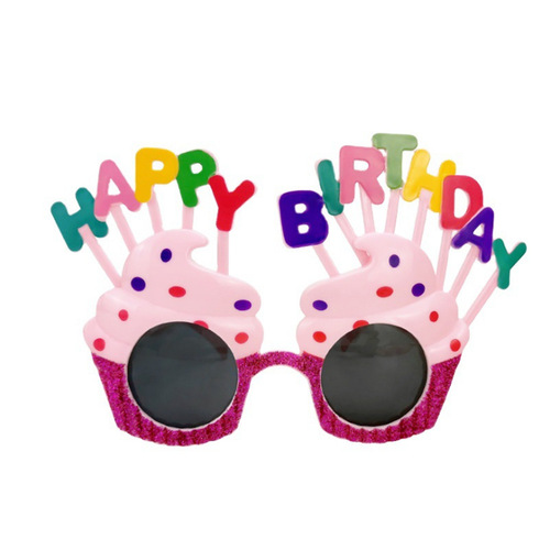 Birthday glasses plastic creative children's happy party photo props decoration cake dress decoration