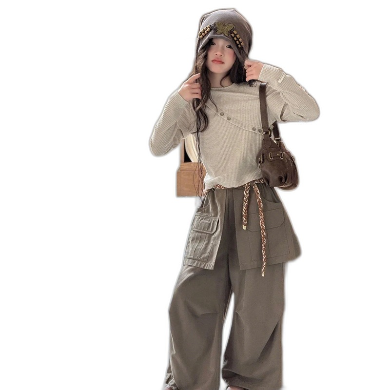 女童长袖t恤儿童秋装上衣服2025新款韩系洋气内搭外穿大童打底衫6|undefined