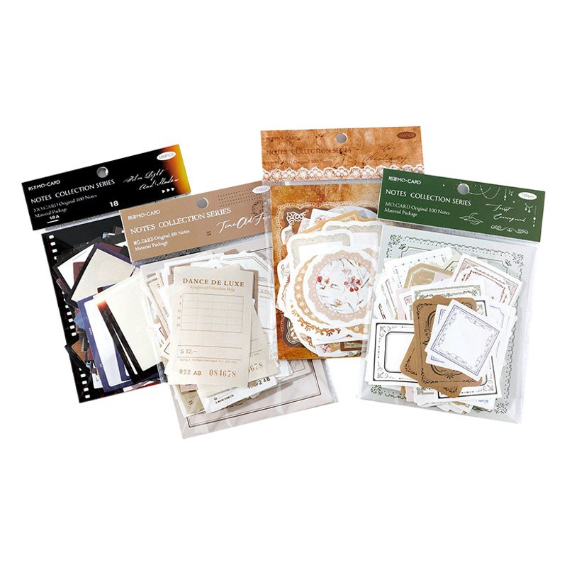 Мо Примечание материальный пакет памяти Предисловие Серии художественный ретро фильм DIY журнал декоративный коллаж 4 модели