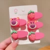 Strawberry, hairgrip, set, 5 pieces