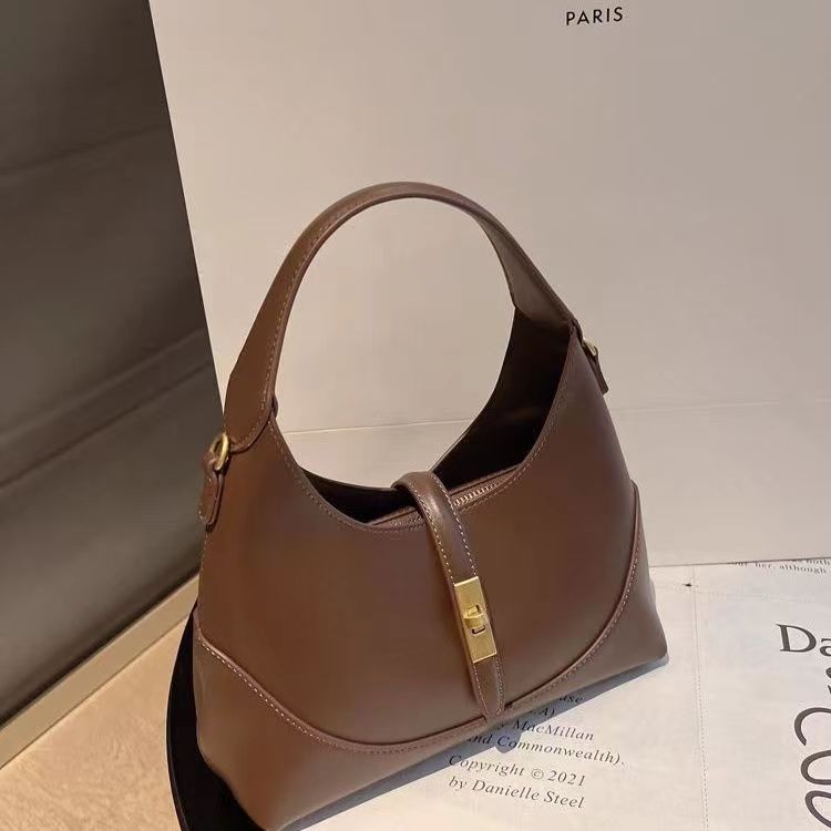 701g Weight Synthetic Leather Lining Material Zipper, Lock clasp Closure Type Single Shoulder Strap Strap Type Shoulder Bag Bags Type Casual, Daily, Shopping Occasion Pu Leather Material Splicing, Solid Color Pattern All Seasons Season Women's Gender Classic Style Style Dumpling Shape Shape Women's Pu Leather Splicing Solid Color Classic Style Dumpling Shape Zipper Lock Clasp Shoulder Bag 9