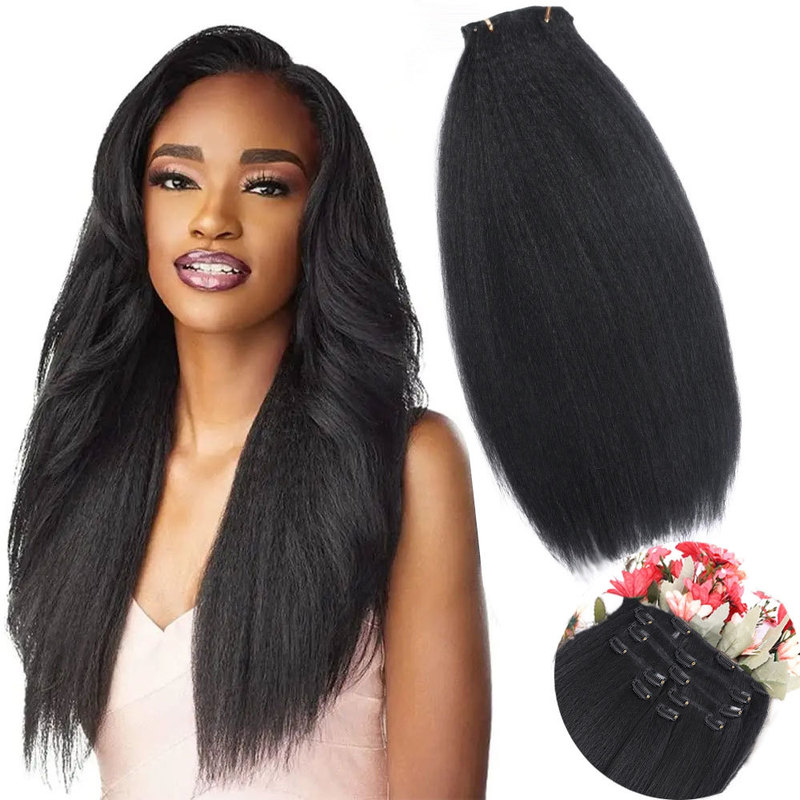 Card Hair Wig European and American Jacques African Women's Long Straight Hair 16 Card 7 Piece Set Yaki Kinky Straight