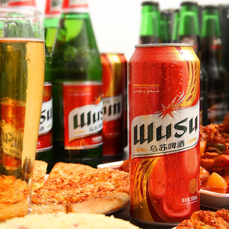 【烏蘇啤酒】奪命大烏蘇新疆啤酒烈性620ml*12瓶紅瓶500ml*12聽裝