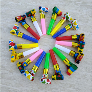 Blowing Dragon Whistle Long Nose Blowing Roll Trick Funny Party Props 6.5cm Paper Blowing Dragon Roll Color Mixing