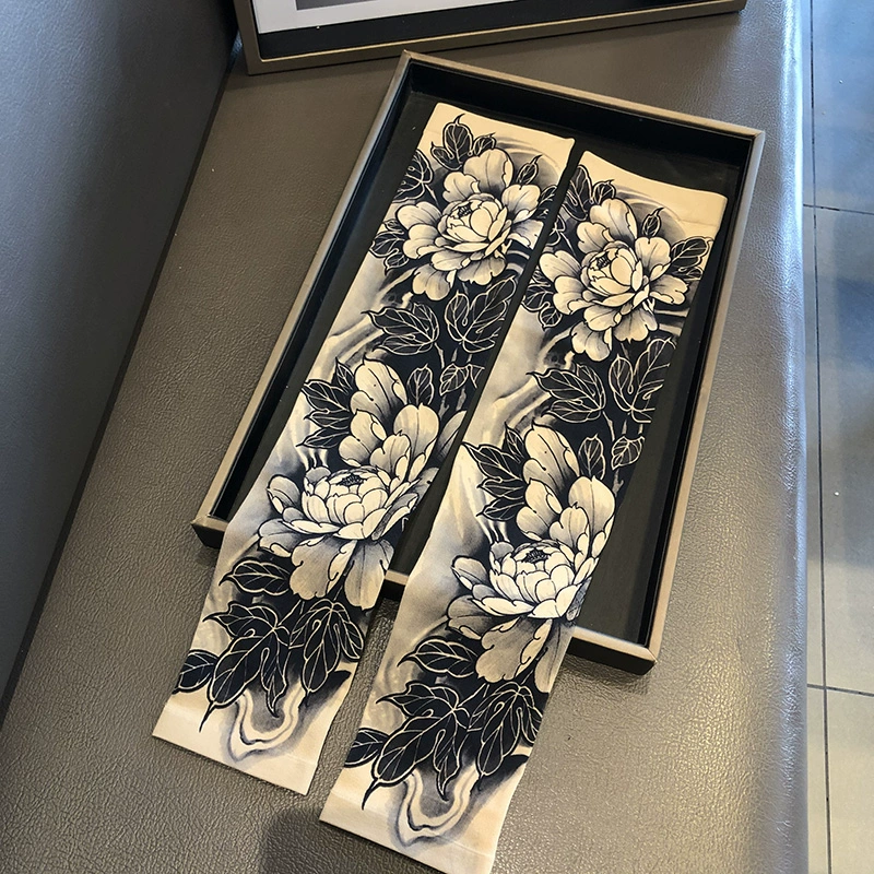 Солнцезащитный рукав рукава перчатки ручная роспись цветочная татуировка рукав ручной рукав солнцезащитный рукав солнцезащитный рукав анти-ультрафиолетовый летний лед езда ледяной рукав