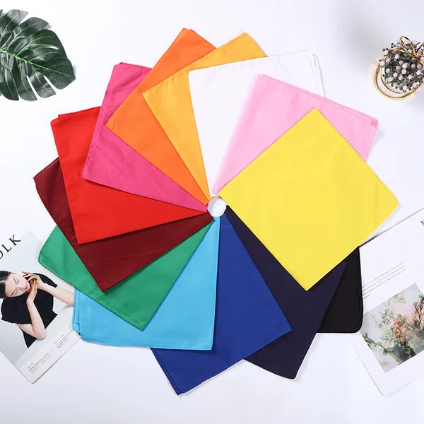 Factory direct supply new solid color sweat-absorbent headscarf spot sports breathable outdoor riding sweat towel men's and women's fashion square towel