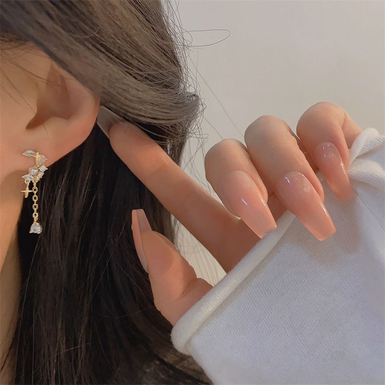 1 Pair Ig Style Shiny Star Moon Tassel Plating Inlay Alloy Rhinestones Drop Earrings Ear Cuffs display picture 4