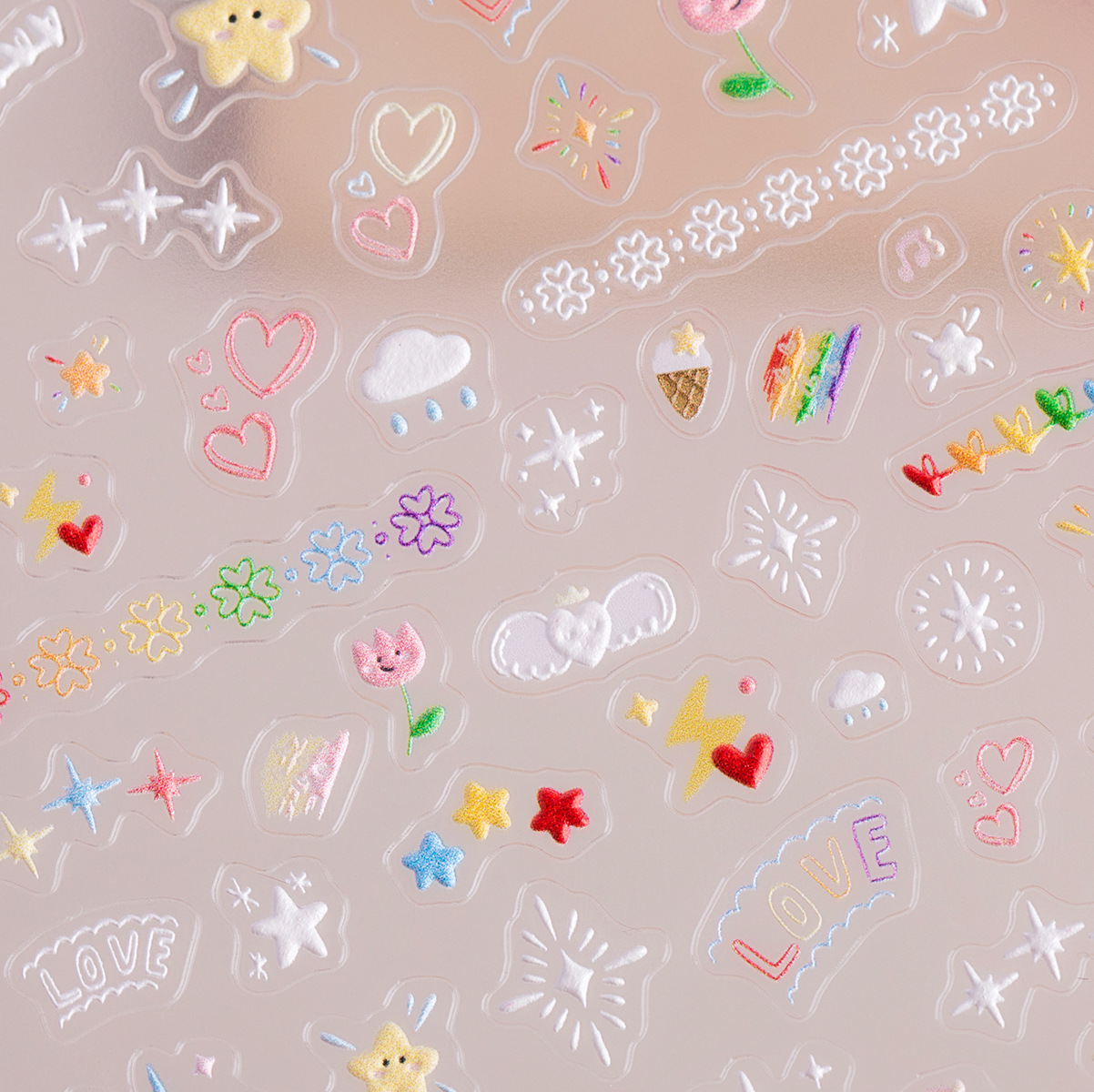 Cartoon, Bow Knot Pattern Cute Cartoon Bow Knot PET Tpu Nail Patches
