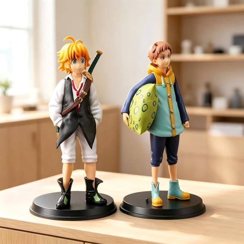 Cross-border bestseller: Seven Deadly Sins Meliodas Golden Double Figure Anime Doll Desktop Collectible Ornament